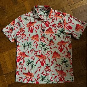 Bad Birdie Tropical Red and Green Men's Shirt